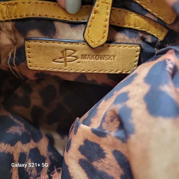 B Makowsky yellow leather shoulder bag - Picture 8 of 9